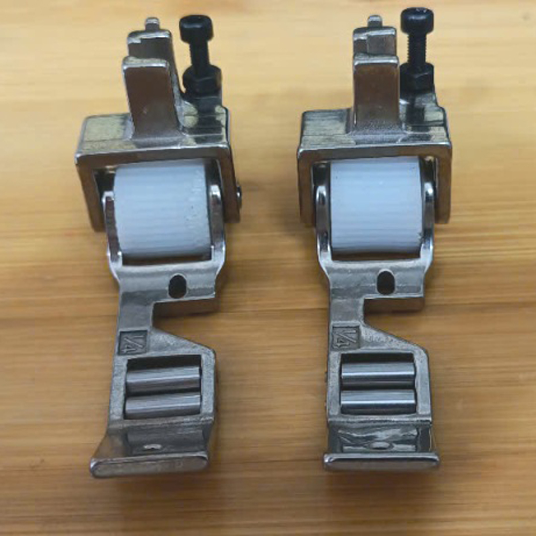 Chân vịt máy 1 kim xén bọc viền bánh xe nhựa răng