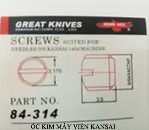 Ốc kim máy viền Kansai 84_314 9_64x3.5